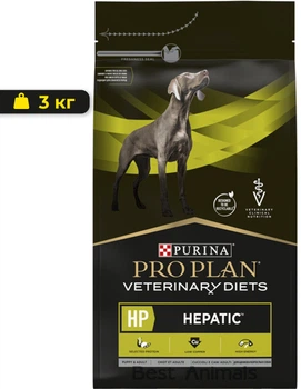Сухий корм для собак Pro Plan Veterinary Diets HP Hepatic ветеринарна дієта при захворюваннях печінки 3 кг (7613034996312)