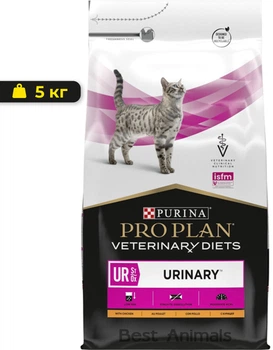 Ветеринарна дієта для котів Purina Pro Plan Veterinary Diets UR Urinary сухий корм при хворобах сечокам'яної системи 5 кг (7613035163942)