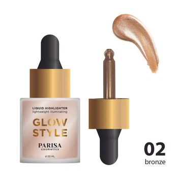 Жидкий хайлайтер для лица Parisa Glow Style PH-03 Тон № 02 Bronze 20 мл