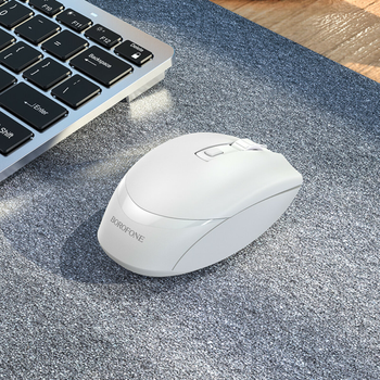Компьютерная мышь Borofone BG7 Platinum 2.4G business беспроводная mouse White