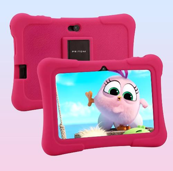 Планшет дитячий PRITOM K7 Bluetooth, Android 10, 32 ГБ, Wi-Fi з захисним чохлом Pink
