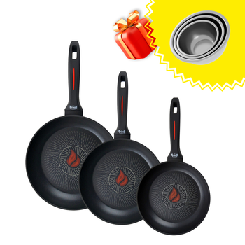 Набір сковорідок серії Smart Fry Krauff + ПОДАРУНКИ: Набір мисок