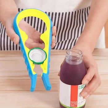 Открывалка для бутылок и банок Opener Kitchen Tool 4 в 1 Синий