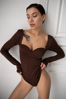 Боди Tales Goddess long L коричневый (kd6046-002)