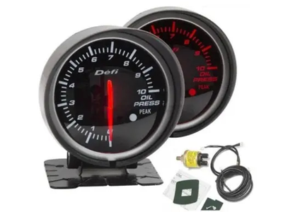 Датчик давления топлива манометр стрелочный Defi 60260 WH/Red Mini LED d60мм