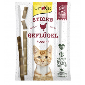 Лакомство GimCat для кошек палочки с мясом птицы 4 шт по 5 г