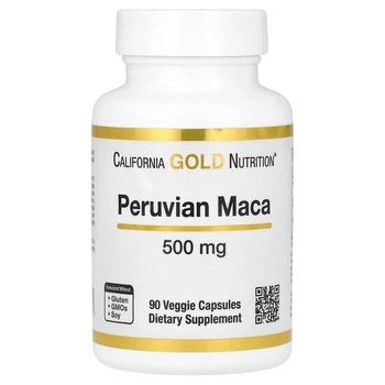 Мака перуанская 500 мг California Gold Nutrition Peruvian Maca 90 вегетарианских капсул