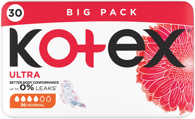 Гігієнічні прокладки Kotex Dry Normal Quadro 30 шт (5029053569093)
