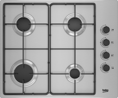 Варильна поверхня Beko HIGG64123SX (нерж.сталь, сталева решітка, газ-контроль) 235956