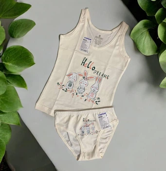 Детский комплект белья для девочек майка и трусики Baykar Hello dreams р 4 134-140 см 7-8 лет Арт. 4652-5650 желтый