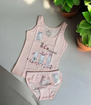 Дитячий комплект білизни для дівчаток майка та трусики Baykar Hello dreams р 5 146-152 см 9-10 років Арт. 4652-5650 рожевий