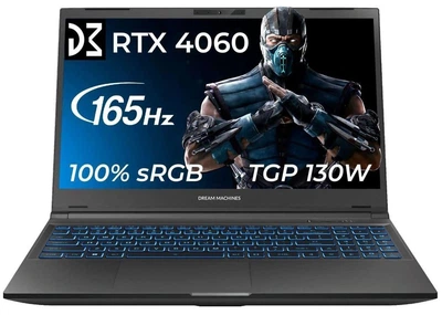 Ноутбук Dream Machines 15 RG4060-15UA52 1920x1080/ I7-13620H/ 32GB/1TB /RTX4060/Dos (RG4060-15UA52)