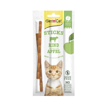 Лакомство GimCat Superfood Duo-Sticks для кошек говядина и яблоки 3 шт