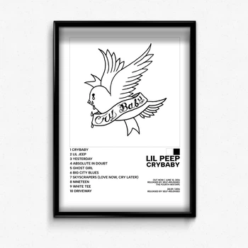 Постер в рамці з альбомом lil peep crybaby А4