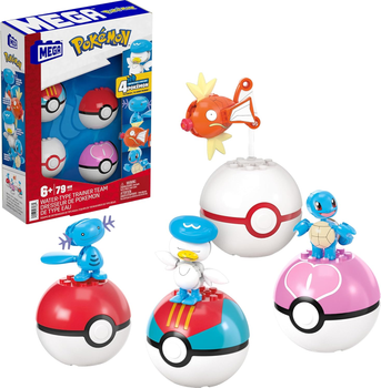 Конструктор Mattel MEGA Pokemon Water Type Trainer Team 79 елементів (0194735275885)