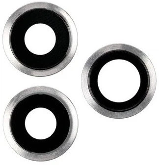 Стекло камеры iPhone 11 Pro /11 Pro Max серебристое Matte Silver + кольцо комплект 3 шт. High Copy