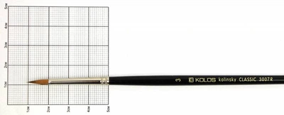 Кисть колонок Kolos Classic круглая №3 короткая ручка 3007R (4230070R03)