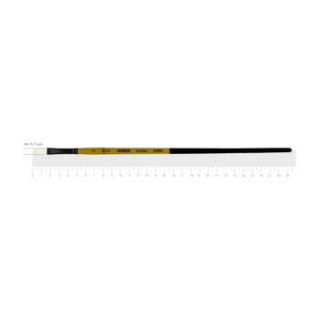 Пензель щетина плоска AMBER 2306F №3 довга ручка ROSA