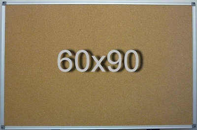 Доска пробковая, 60*90 см., аллюминевая рамка, (E39053)