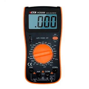 Мультиметр Victor VC9208 цифровой измеритель напряжения тока сопротивления емкости частоты для электроники (LO-TH_11C)