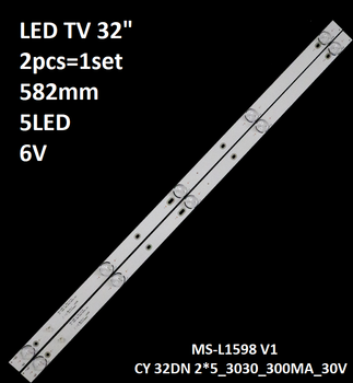 LED підсвітка TV 32" MS-L1598 V1 CY 32DN 2*5_3030_300MA_30V 8D32-DNWR-A3205A RF-FU320011SE30-0501A 2шт.