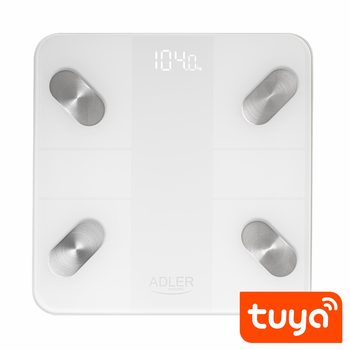 Весы напольные аналитические Adler AD 8186 White - Smart - приложение Tuya