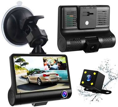 Відеореєстратор 4", 3 камери, Full HD, SD319/z233D / Автореєстратор з камерою заднього виду (L)