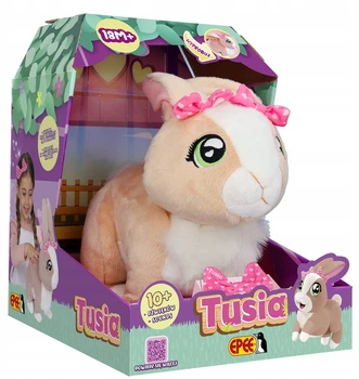 Interaktywna zabawka Epee Tusia beżowa królik + kokardka do włosów dla dziewczynki (5905896601742)