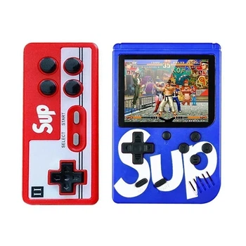 Портативная приставка с джойстиком Sup Retro Dendy 400 в 1 Game Box 3" на двоих Синий 8283
