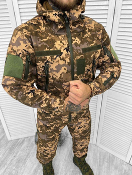 Тактический костюм Softshell с карманами и липучками для шевронов Пиксель S