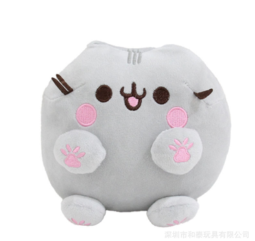 Плюшевая мягкая игрушка обнимашка кот с лапками Pusheen Пушин cat 17x15x11 см Серый (II) 33790