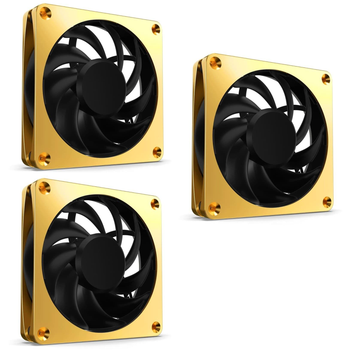 Комплект вентиляторів Alphacool Apex Stealth Metal 120 мм 3000 rpm Gold 3шт (LUAC-054)