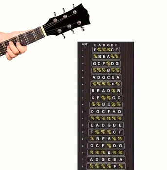 Наклейки на гриф гітари з нотами Fretboard Note підказки - стікери для вивчення гітарних нот / акордів / гам для акустичної гітари та електрогітари, різнобарвні (102831975)