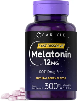 Добавка преміум-класу для здорового сну Carlyle Melatonin 12 mg 300 таблеток