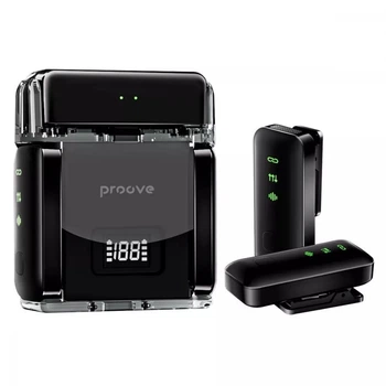 Бездротовий цифровий петличний мікрофон Proove PLWM00012101 Live з Type-C – до 5 годин роботи Black