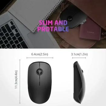 Офисная тихая безспроводная мышка 2.4G USB Wireless Mouse Mute V8 Black