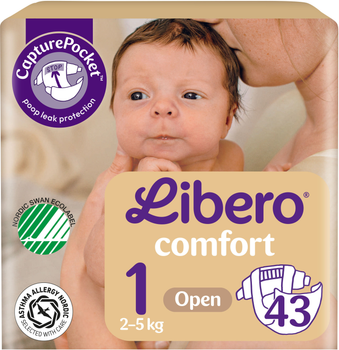 Подгузники Libero Comfort 1 2-5 кг 43 шт (7310361149090)