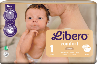 Подгузники Libero Comfort 1 2-5 кг 43 шт (7310361149090)