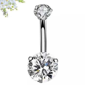 Банан для пирсингу пупка 10х1.6х5/10 CZ Сталь 316L Mr.Piercing