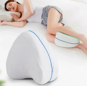 Підтримуюча ортопедична подушка для ніг CONTOUR LEG PILLOW 25х23х15,5 см з ефектом пам'яті, білий колір