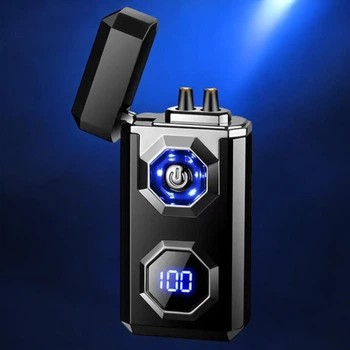 Дугова електроімпульсна USB запальничка Lighter L-646 Black у подарунковій упаковці