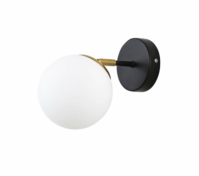 Настенное бра Sirius с плафоном-шаром под лампу Е14 черное IP20 G 74542/1W CP+Matte Black