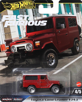 Pojazd Mattel Hot Wheels Premium Fast & Furious Toyota Land Cruiser FJ43 4/5 1:64 HRT96 (0194735185795)