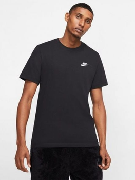 Футболка бавовняна довга чоловіча Nike M Nsw Club Tee AR4997-013 XL Чорна (191888618095)