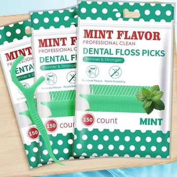 Флос-зубочистки Dental Fresh мʼята 450 шт, 3 упаковки
