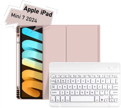 Чехол-клавиатура для планшета BeCover для Apple iPad Mini 7 2024 с креплением для стилуса Apple Pencil Pink (BC_712996)
