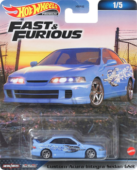 Pojazd Mattel Hot Wheels Premium Fast & Furious Custom Acura Integra Sedan GSR 1/5 1:64 HKD27 (0194735101047)