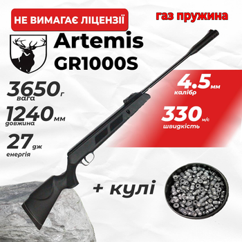 Пневматична гвинтівка SPA Artemis GR1000S ГАЗ ПРУЖИНА з кулями