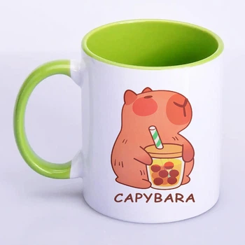 Чашка з друком "Капібара" (колір салатовий) (23943)