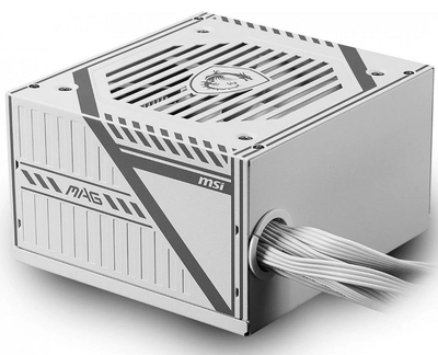 Блок живлення 650 Вт, MSI MAG A650BNL, White, 80+ Bronze, Active PFC, 12 см, 2xMolex / 5xSATA / 2x6+2-pin / 2x4+4-pin / 1x20+4-pin, захист OCP/OVP/OPP/SCP